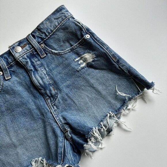 Madewell The Perfect Jean Short Light Wash Distressed Cutoffs Women’s Size 23 - Picture 2 of 11